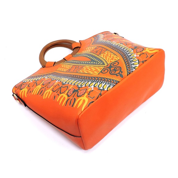 Bohemian Wooden Top Handle 2-1 Satchel/ Purse - Picture 5 of 8